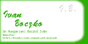 ivan boczko business card